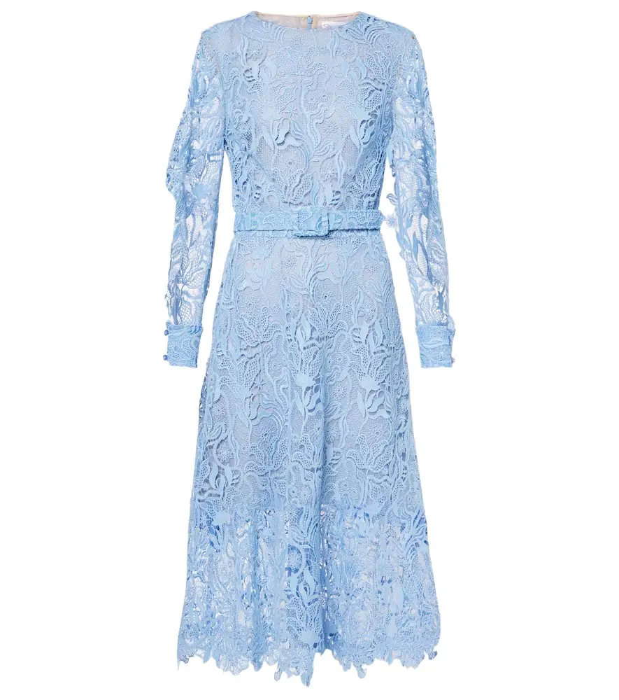 Oscar de la Renta Floral lace cocktail dress