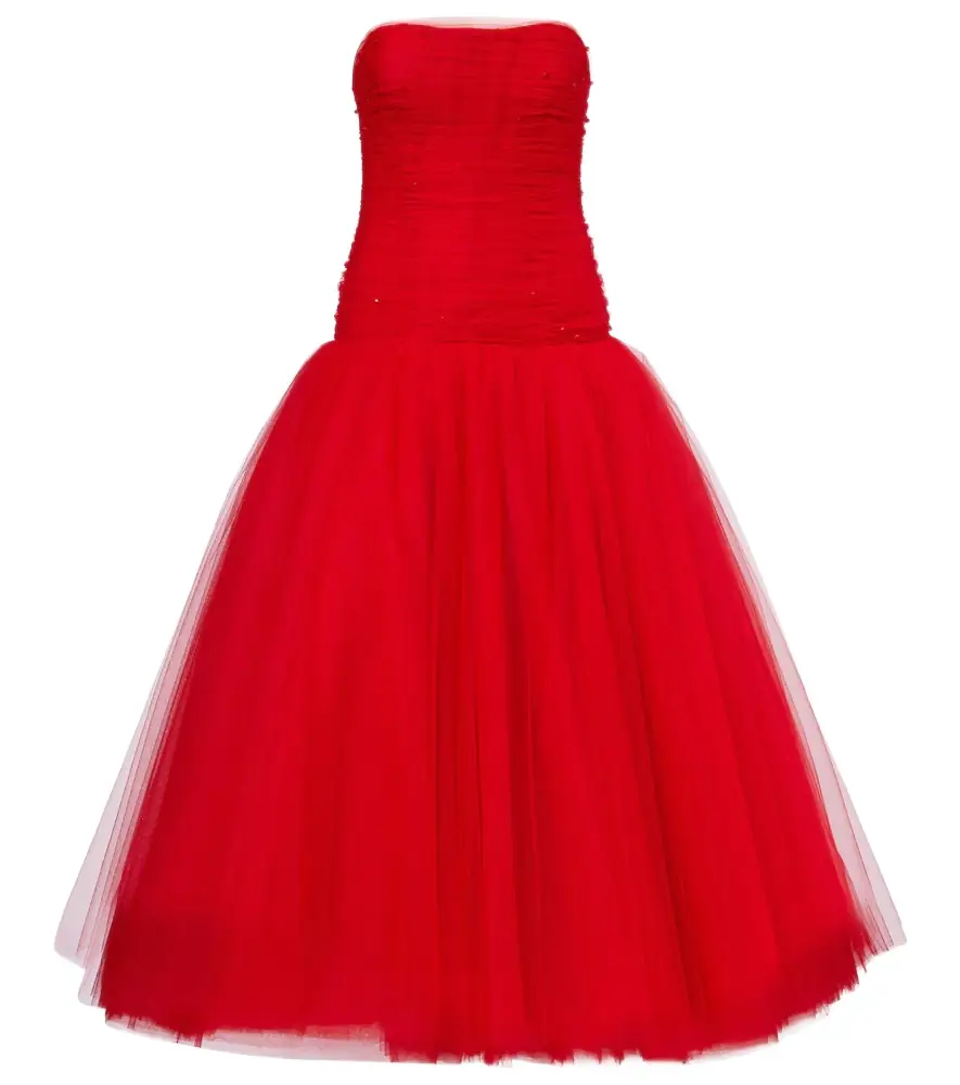 Carolina Herrera Embellished strapless tulle gown