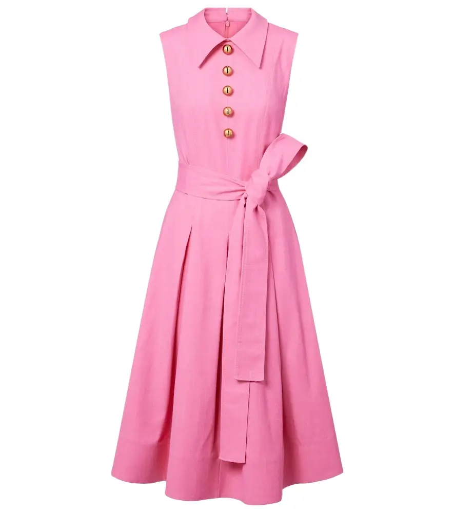 Carolina Herrera Belted twill midi dress