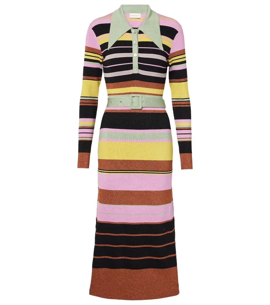 rixo metallic dress RIXO Maura satin halterneck midi dress