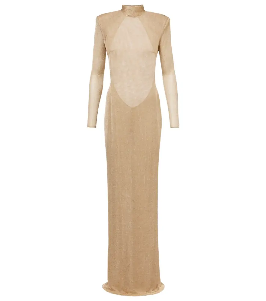 The New Arrivals Ilkyaz Ozel Donyale knitted lamé gown