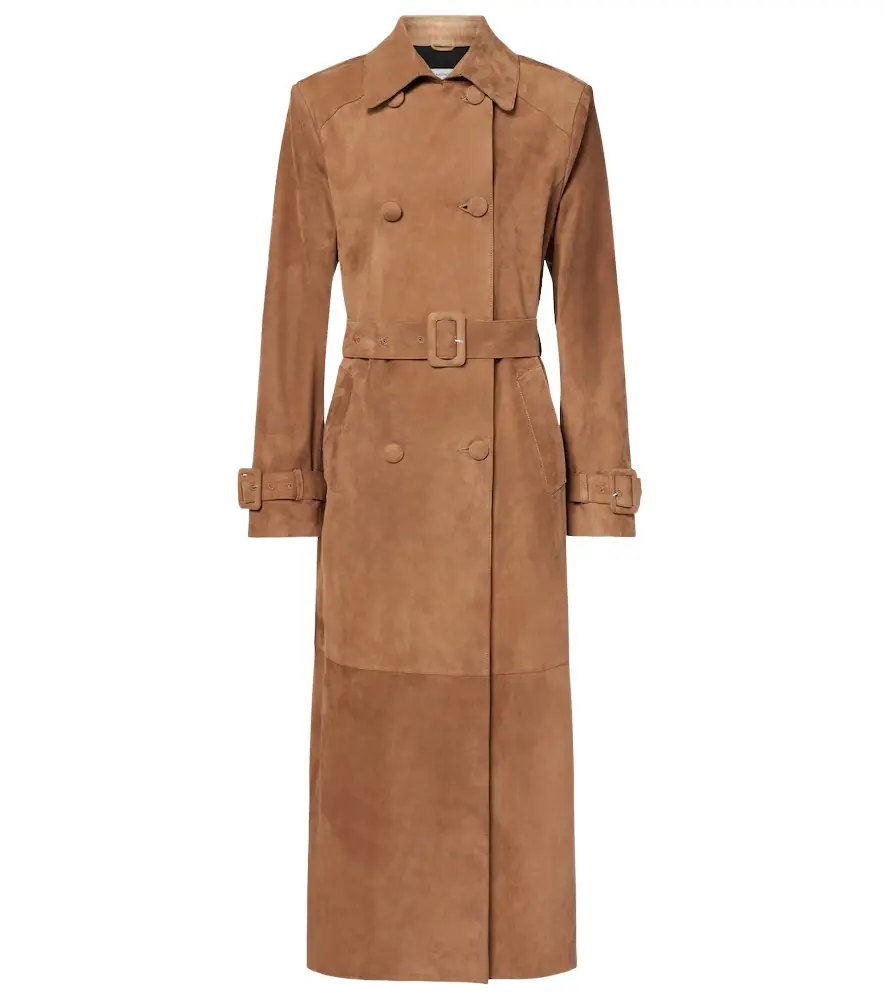 Nour Hammour Tate suede trench coat