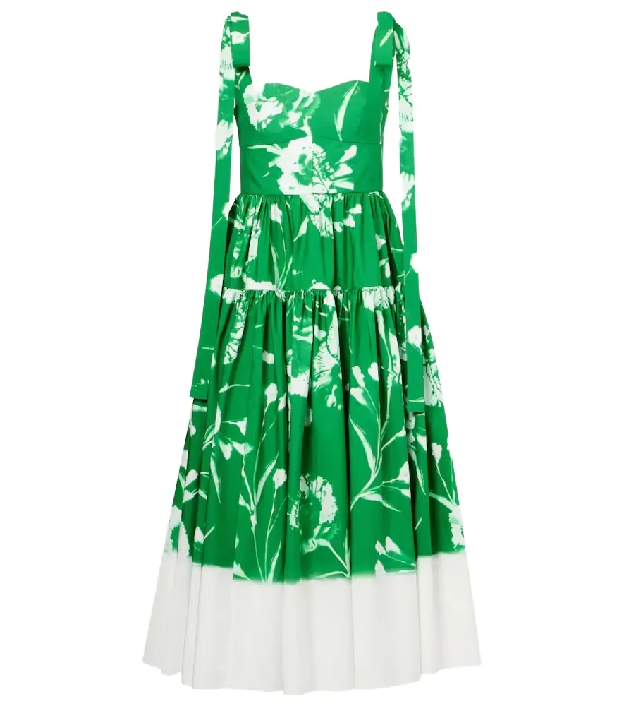 Erdem Floral cotton poplin midi dress