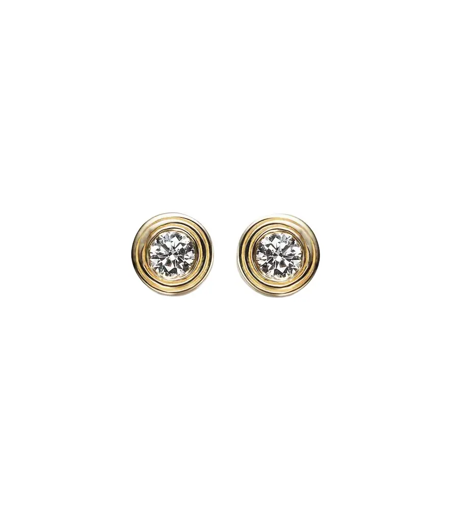 Sydney Evan Fluted 14kt gold earrings with diamonds