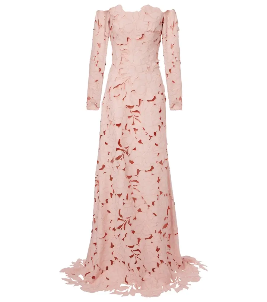 Costarellos Kasia floral off-shoulder lace gown