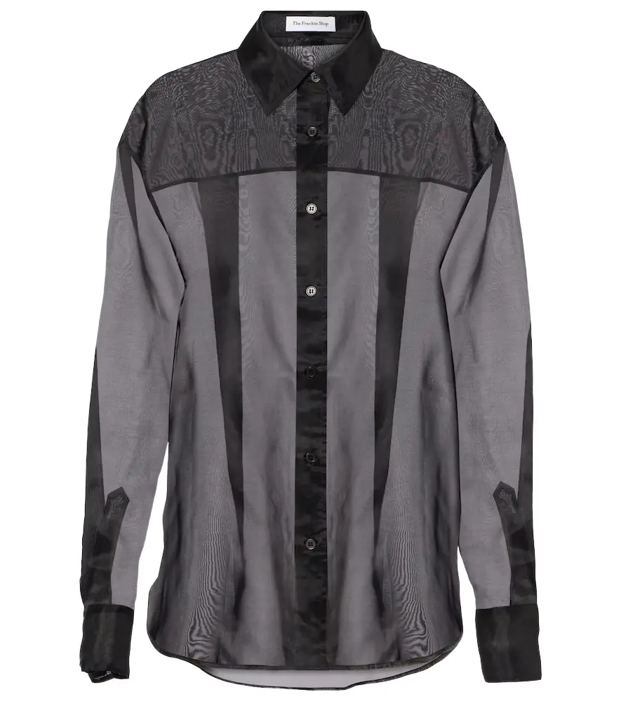 The Frankie Shop Peri sheer silk-blend shirt