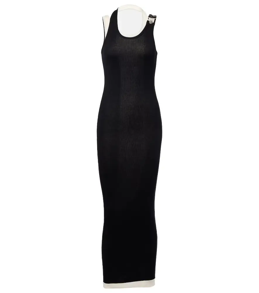 Jean Paul Gaultier Layered cotton jersey maxi dress