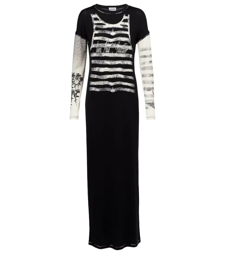 Jean Paul Gaultier Printed jersey maxi dress