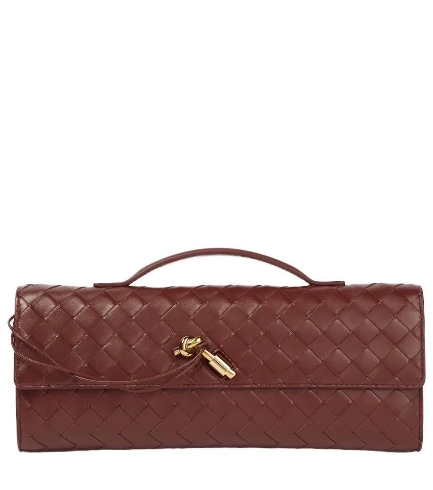 Bottega Veneta Andiamo Knot Intrecciato leather clutch