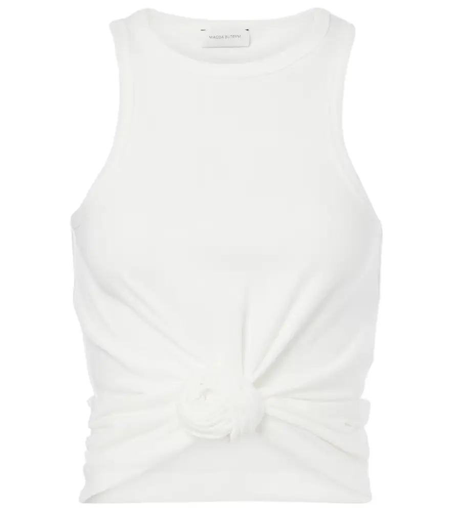 Magda Butrym Gathered cotton-blend tank top