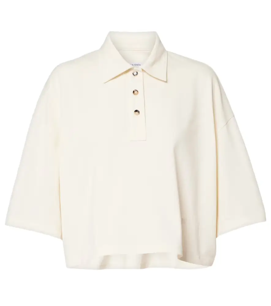 Bottega Veneta Cropped cotton polo shirt