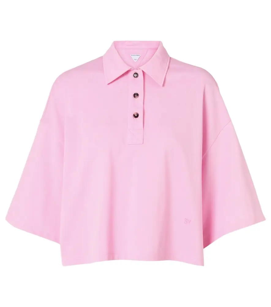 Bottega Veneta Cropped cotton polo shirt