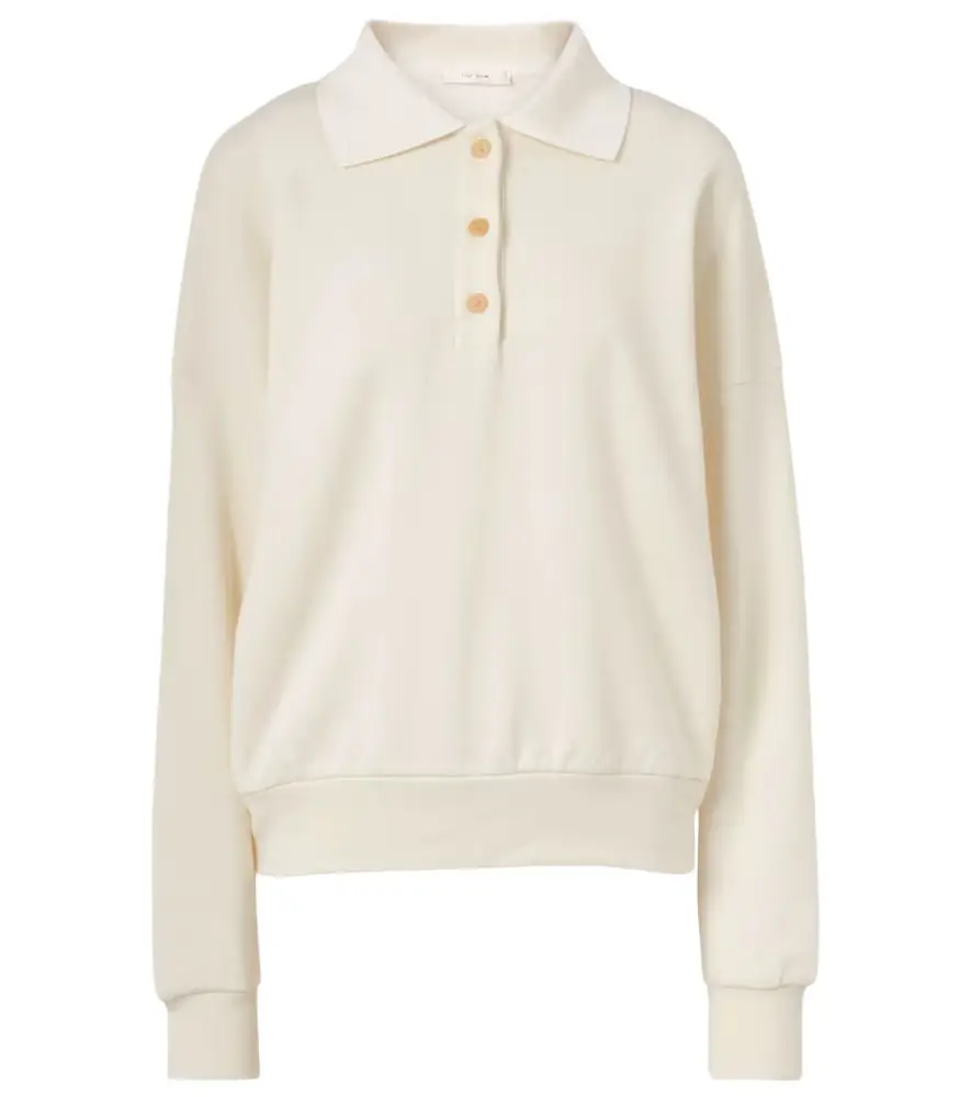 The Row Corzas cotton and cashmere polo sweater