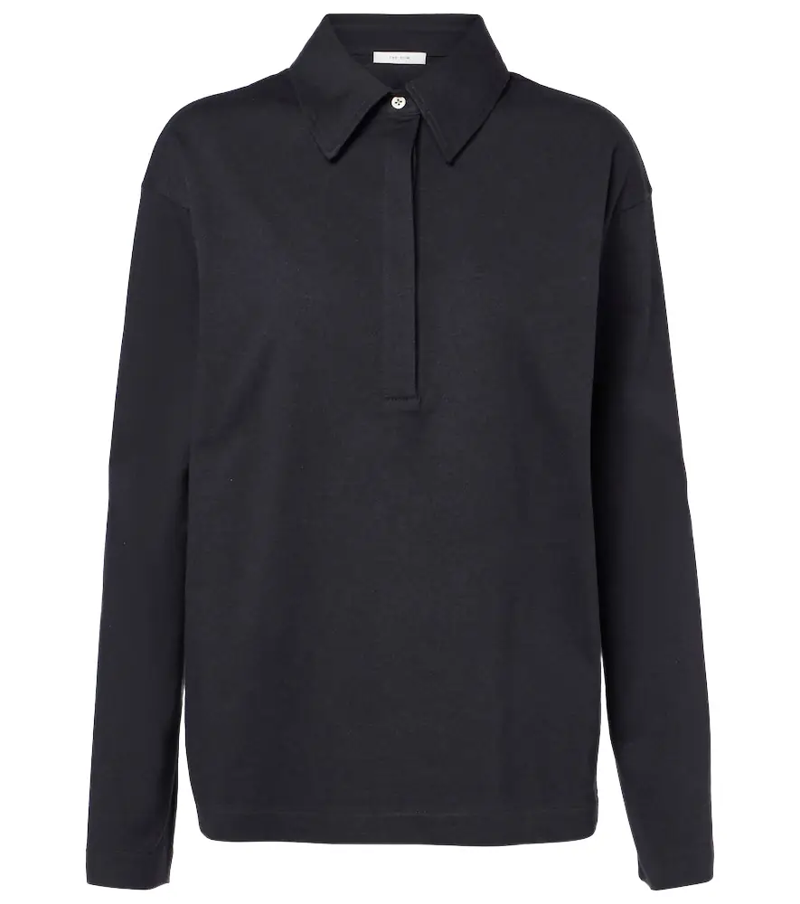 The Row Roddie cotton and silk jersey polo shirt