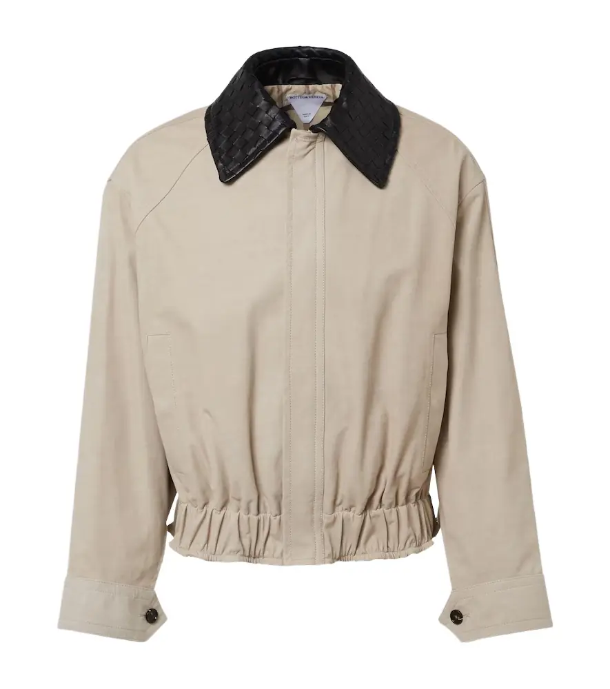 Bottega Veneta Intrecciato leather twill blouson