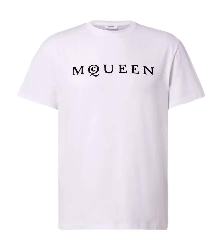 McQueen Logo printed cotton T-shirt