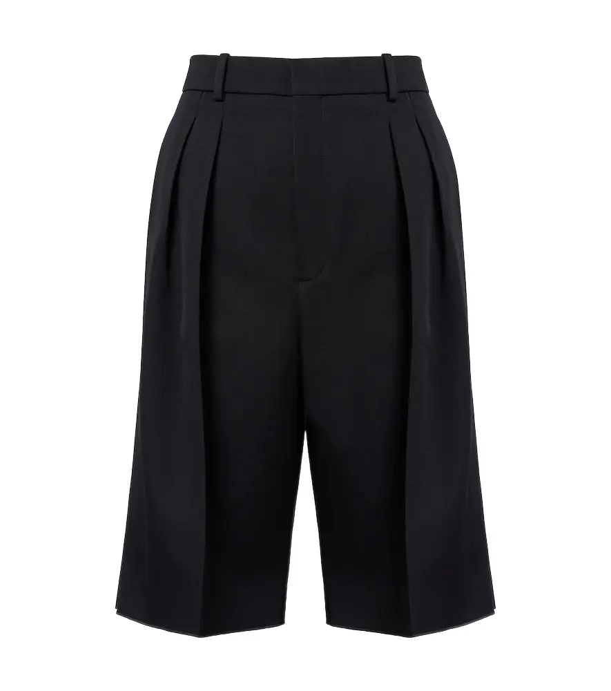 Saint Laurent Grain De Poudre wool Bermuda shorts