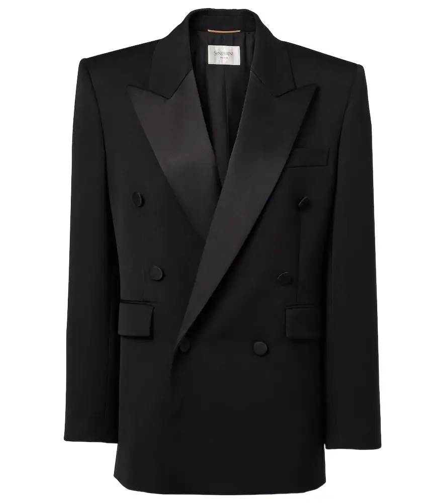 Saint Laurent Satin-trimmed wool tuxedo jacket