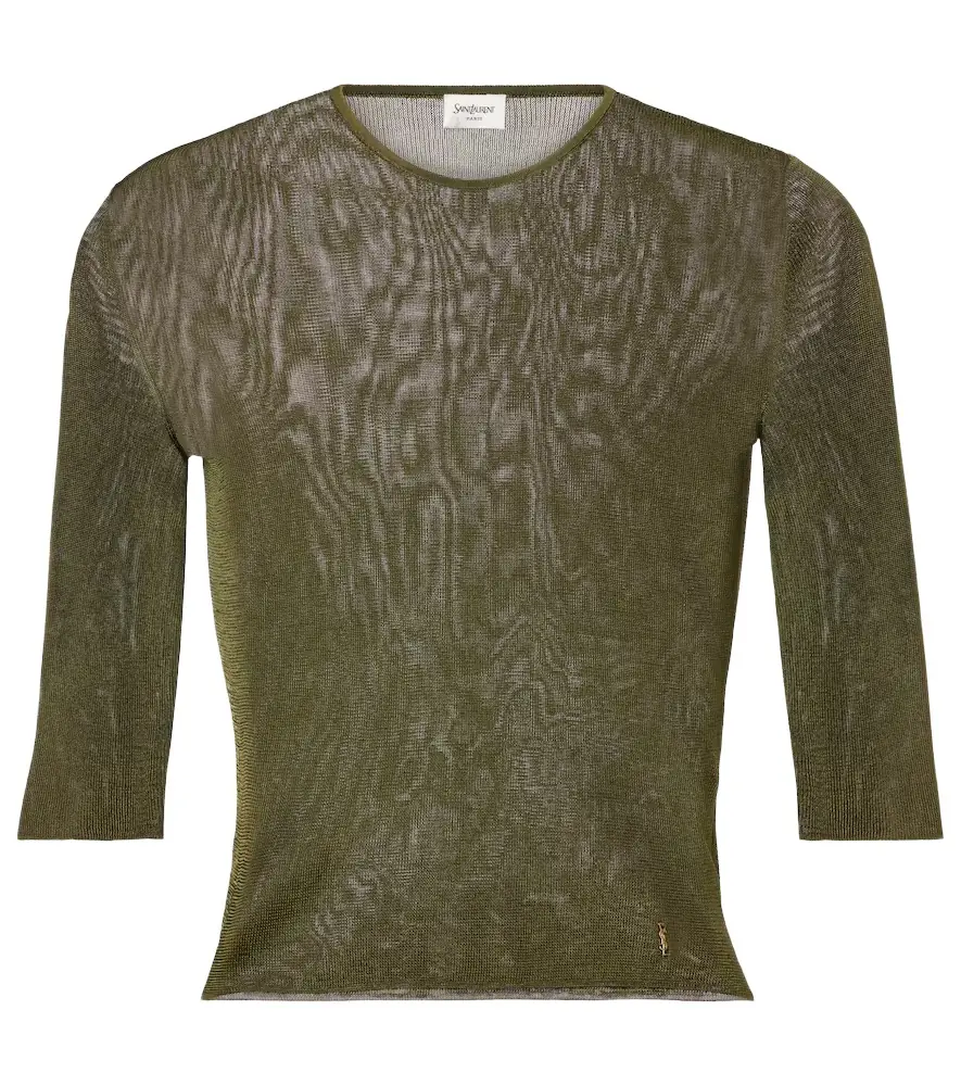 Saint Laurent Cassandre knitted top
