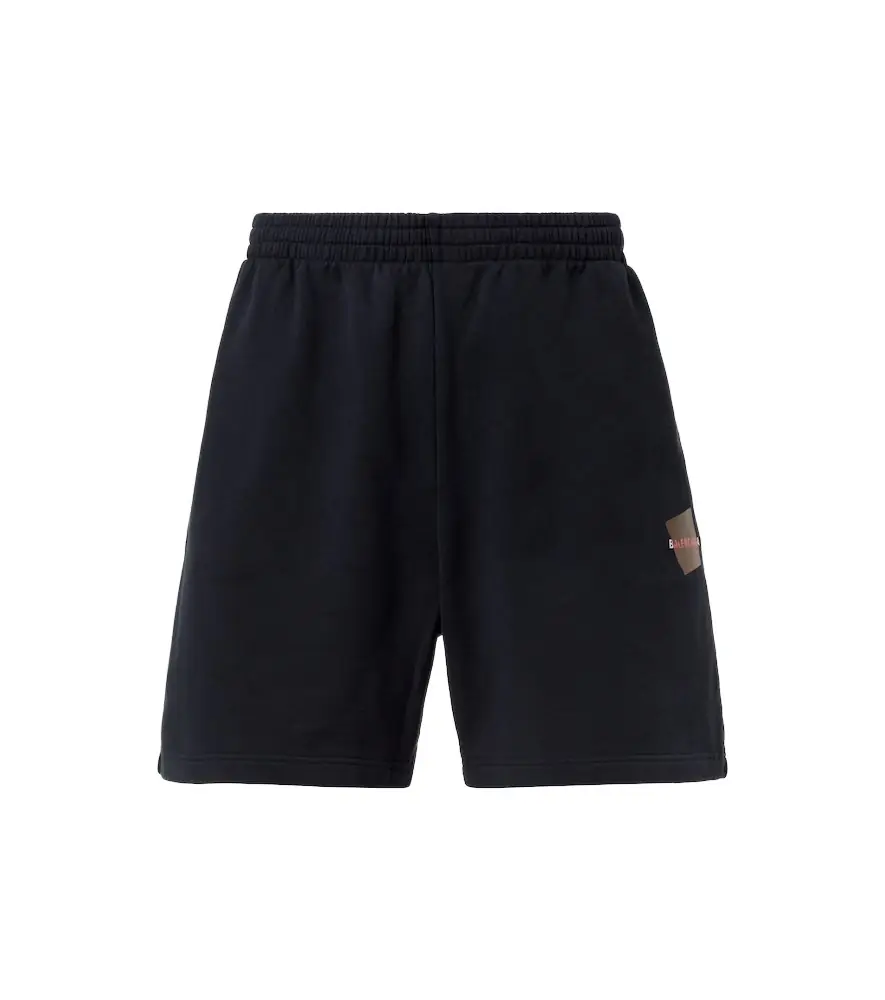 Balenciaga Logo cotton fleece shorts