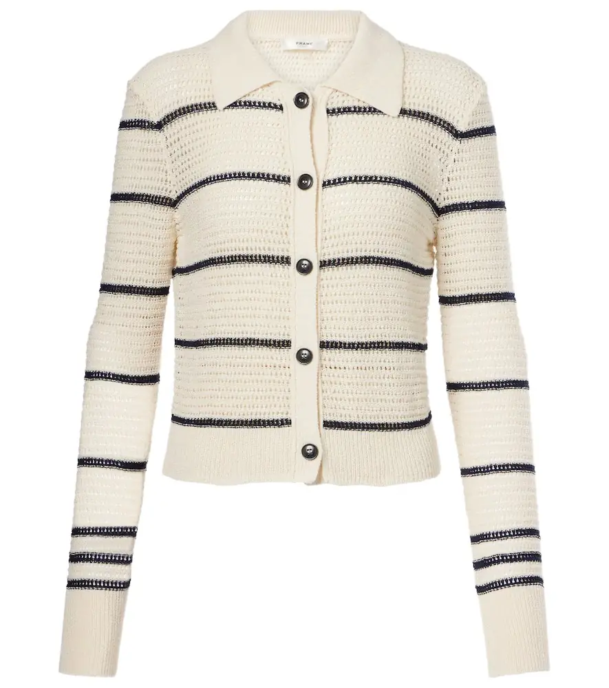 Frame The Shrunken cotton-blend cardigan