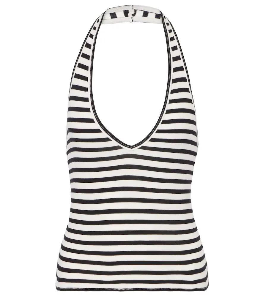 Nili Lotan Britt halterneck cotton jersey top