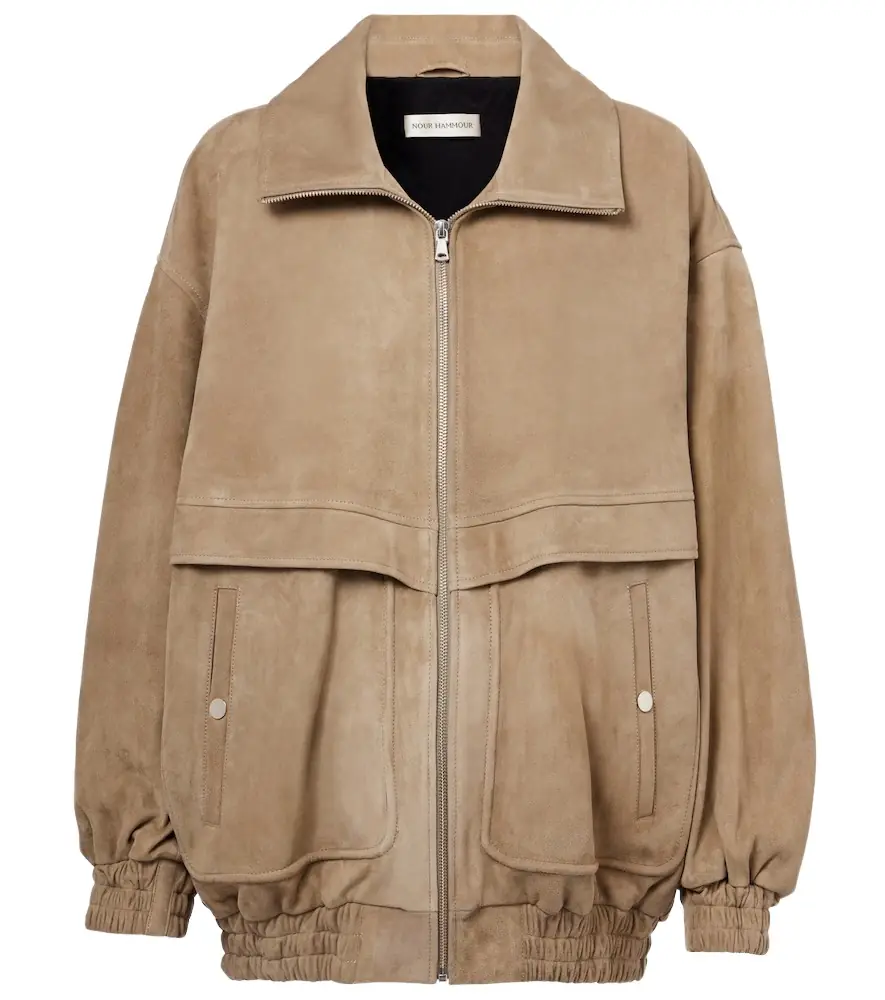 Nour Hammour Beck suede bomber jacket