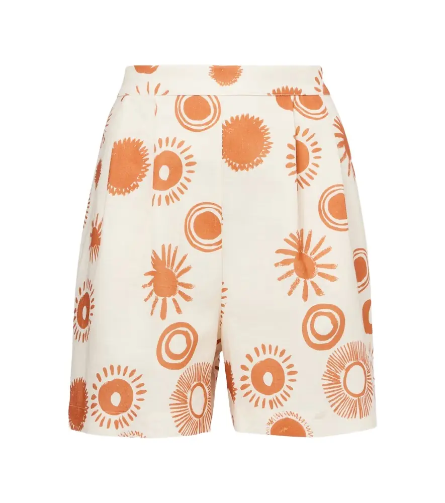 Asceno Dallas printed linen and cotton shorts