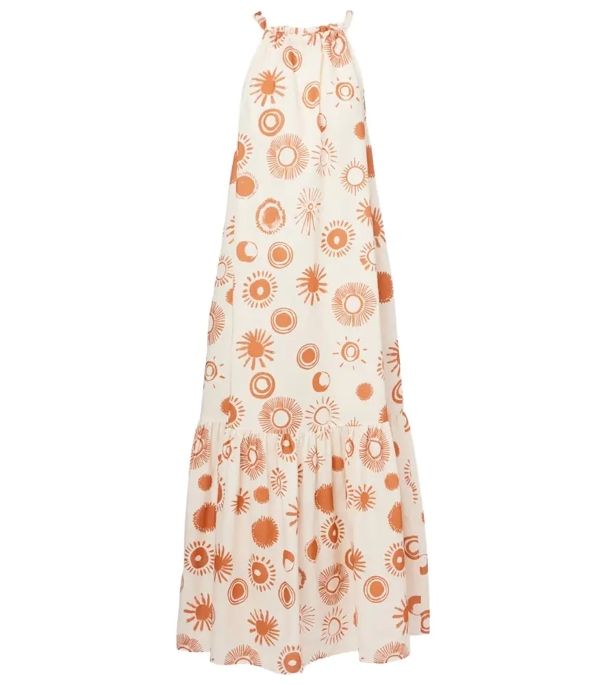 Asceno Ibiza printed linen and cotton maxi dress