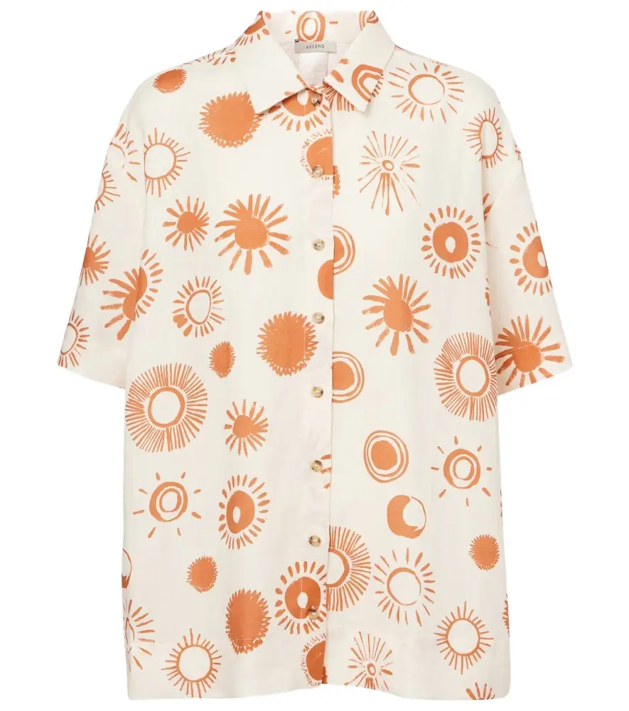 Asceno Montauk linen and cotton bowling shirt