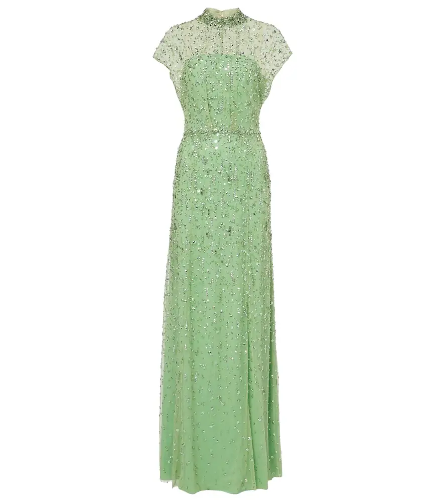 Jenny Packham Crystal Drop embellished gown - Women's Clothing