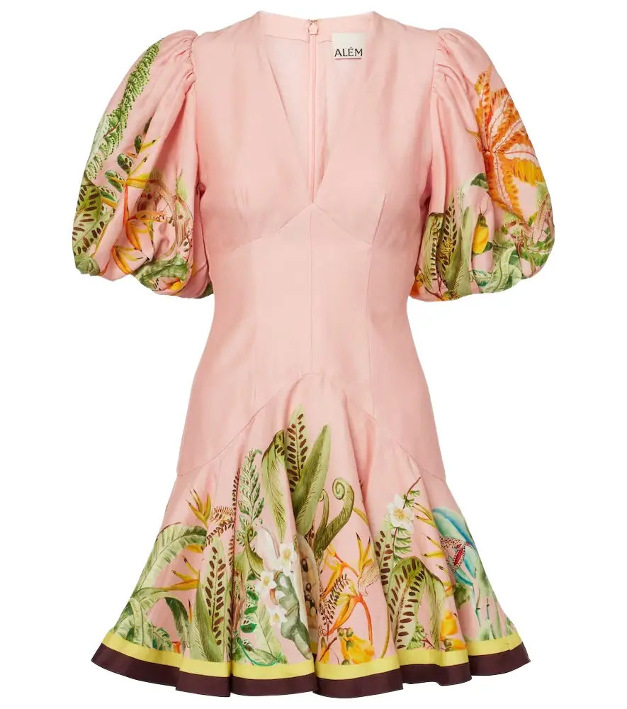 Alemais Alémais Papaya linen-blend minidress