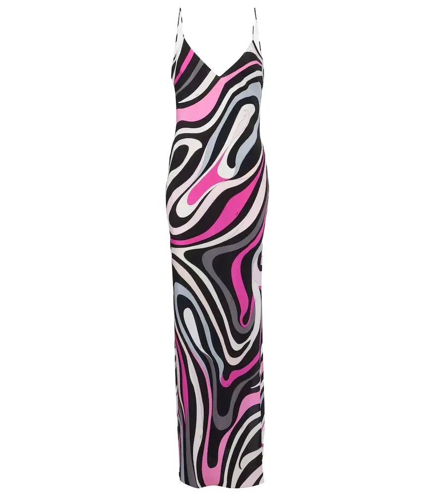 Pucci Marmo crêpe de chine slip dress