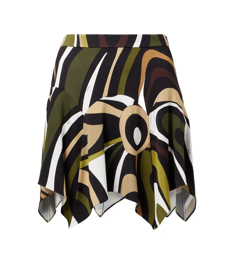 Pucci Marmo asymmetric satin jersey miniskirt