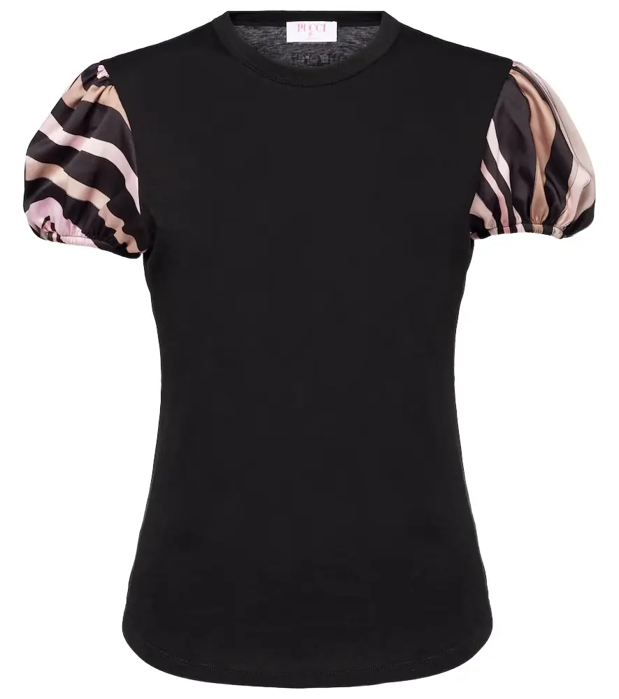 Pucci Iride satin-trimmed cotton top