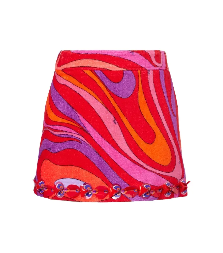 Pucci Marmo embellished cotton terry miniskirt
