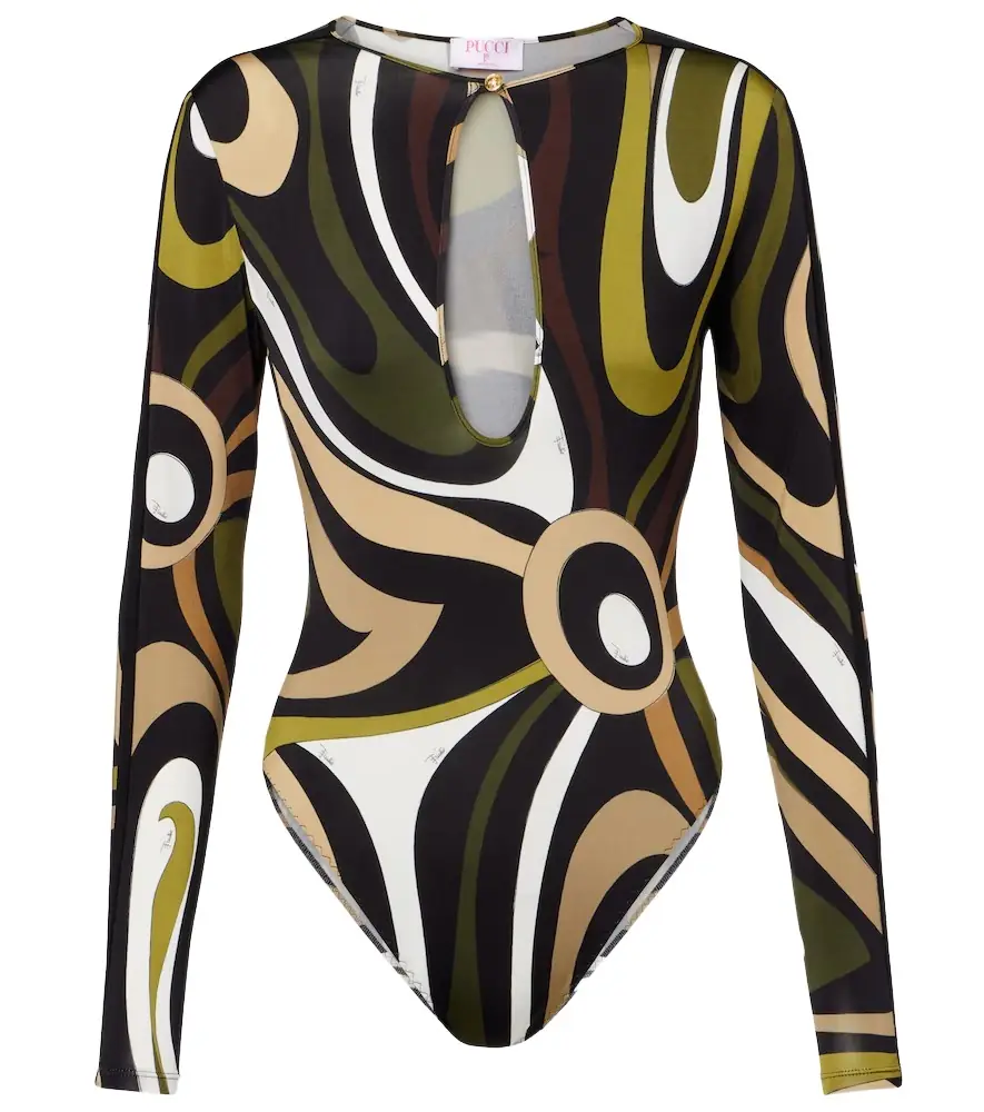 Pucci Marmo printed satin bodysuit