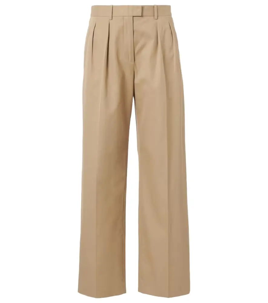 The Row Alfidis cotton and cashmere wide-leg pants
