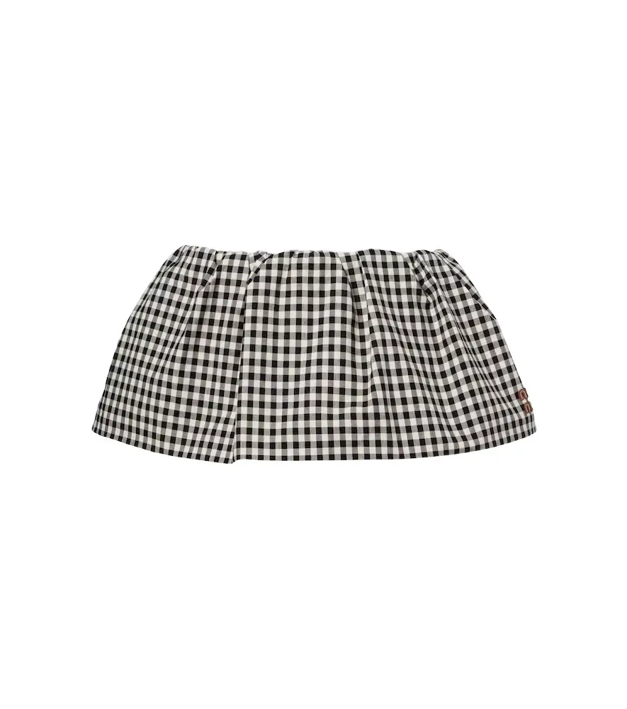 Miu Miu Bubble gingham cotton miniskirt