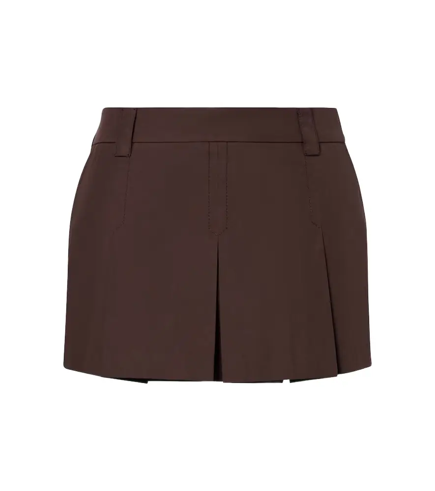 Miu Miu Logo cotton-blend miniskirt