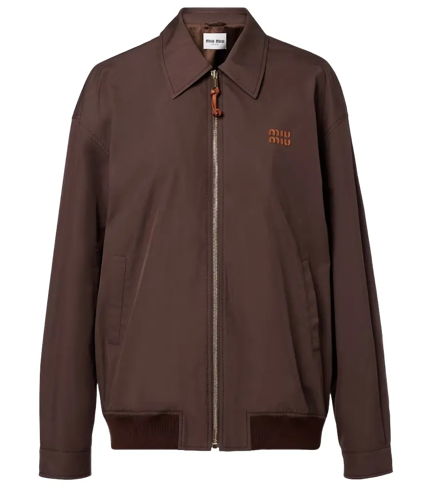 Miu Miu Logo cotton-blend blouson