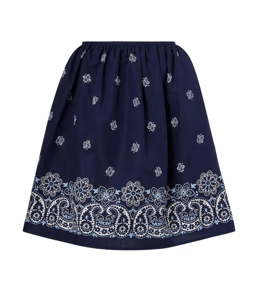Miu Miu Bandana cotton and linen miniskirt