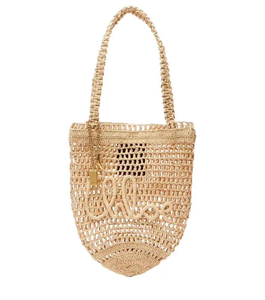 Chloe Chloé Summer Banana Small raffia tote bag