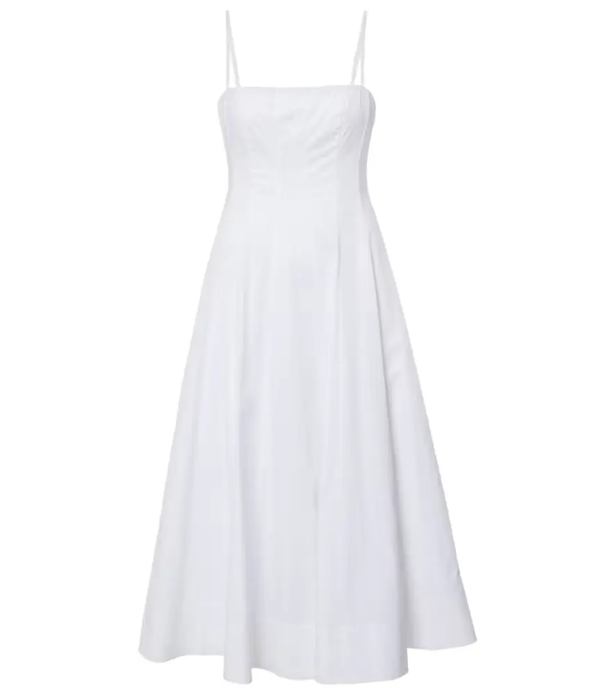 Staud Wylie corset cotton midi dress