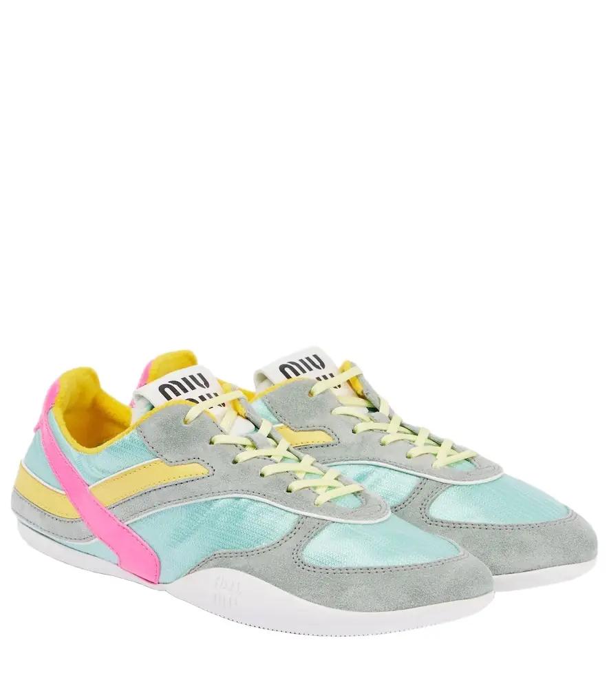 Miu Miu Gymnasium suede and technical sneakers