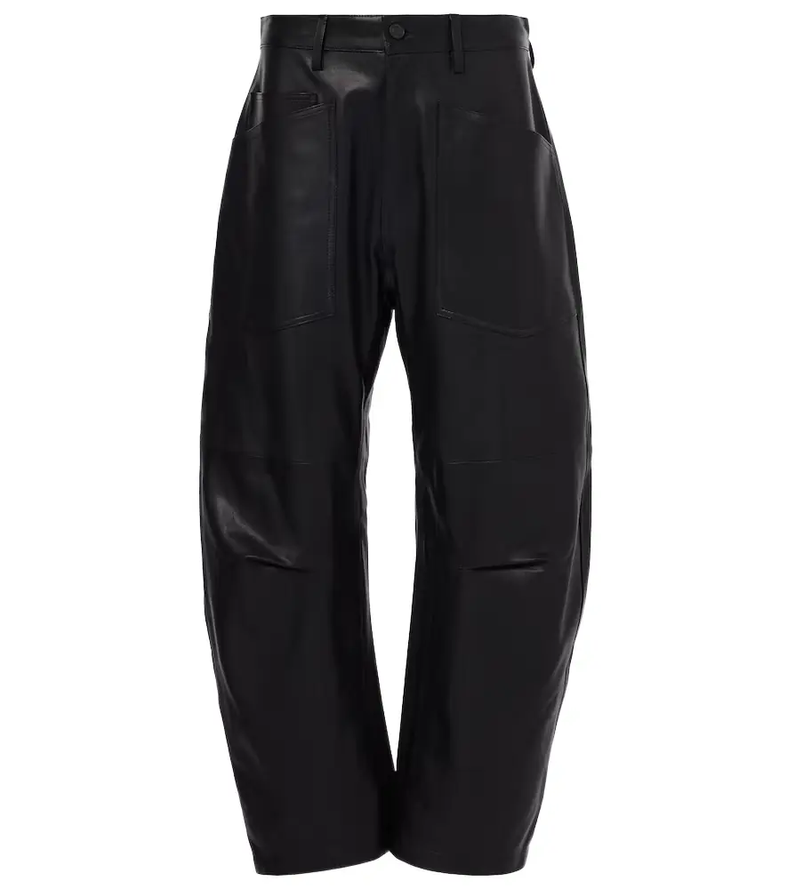 Nili Lotan Shon leather barrel-leg pants