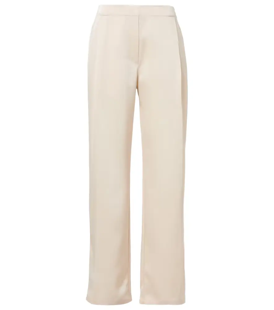 Leset Barb pleated high-rise satin pants