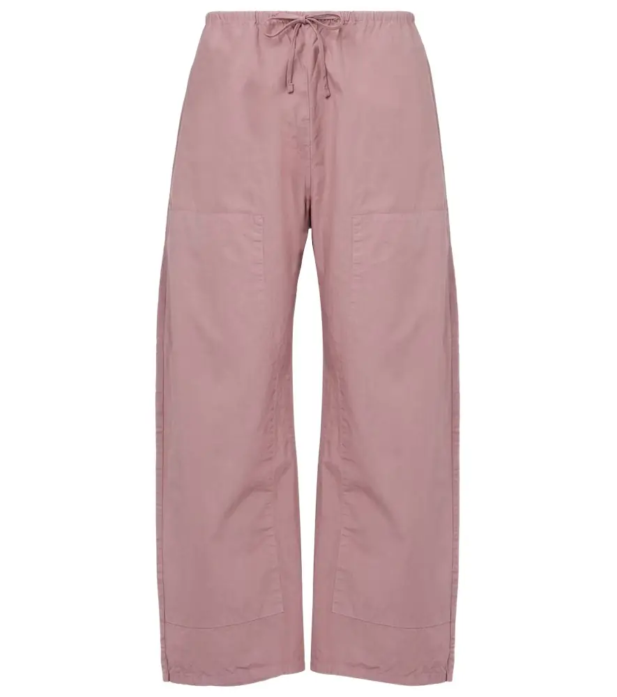 Leset Kyoto cotton cropped wide-leg pants
