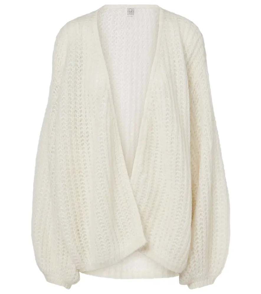 Toteme Open-front mohair-blend cardigan