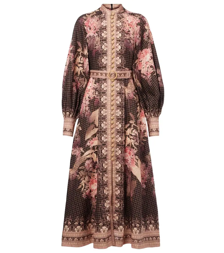 Zimmermann Illuminate floral linen midi dress